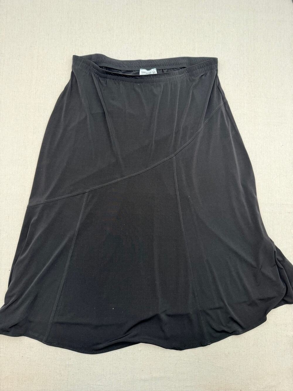 Southern Lady Black A-Line Panel Knit Skirt
